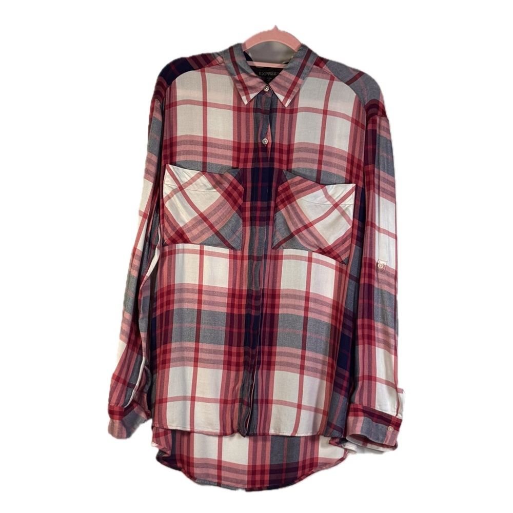 Express Plaid Button-Down Shirt - Picture 3 of 9